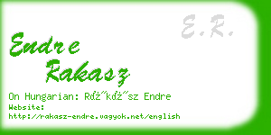 endre rakasz business card